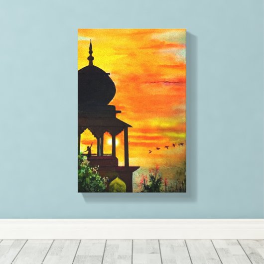 Schöne Sonnenuntergangslandschaft Leinwanddruck (Insitu (Holzboden))