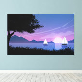 Schöne Sonnenuntergangslandschaft Leinwanddruck (Insitu (Holzboden))