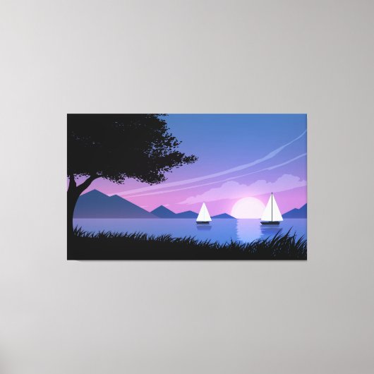 Schöne Sonnenuntergangslandschaft Leinwanddruck (Vorderseite)