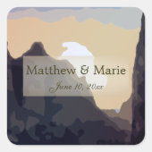 Schöne Sonnenuntergangssonne Quadratischer Aufkleber (Vorderseite)