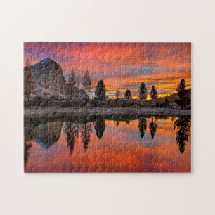 Schöne Sonnenuntergangsszene Lago di Limides Itali Puzzle