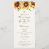 Schöne, sonnige Hochzeit Programm (Vorderseite)