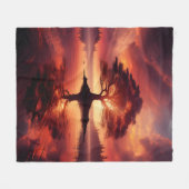 Schöne sonnige Landschaft mit Reflektionen Fleecedecke (Vorderseite (Horizontal))