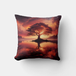 Schöne sonnige Landschaft mit Reflektionen Kissen