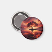 Schöne sonnige Landschaft mit Reflektionen Magnet (Vorderseite/Rückseite)