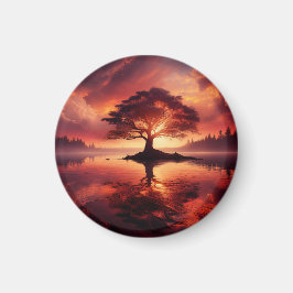 Schöne sonnige Landschaft mit Reflektionen Magnet