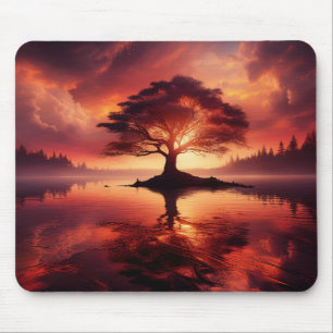 Schöne sonnige Landschaft mit Reflektionen Mousepad