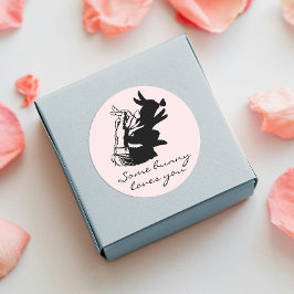 Schöne sonnige Liebe mit schwarzem Händeschatten a Runder Aufkleber