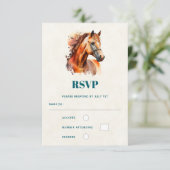 Schöne Sorrel Pferde Hochzeit RSVP Karte (Stehend Vorderseite)