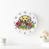 Schöne Soul-Gelbe Labrador-Illustration Große Wanduhr (Zuhause)