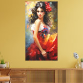 Schöne Spanische Dame Leinwanddruck (Insitu (Wohnzimmer))