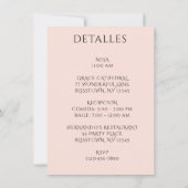 Schöne Spanische Rose Quinceñera Einladung (Rückseite)