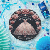 Schöne Spanische Rose Quinceñera Pappteller (Party)