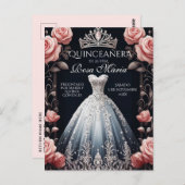 Schöne Spanische Rose Quinceñera Postkarte (Vorne/Hinten)