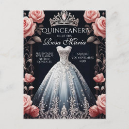 Schöne Spanische Rose Quinceñera Postkarte