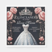 Schöne Spanische Rose Quinceñera Serviette (Vorderseite)