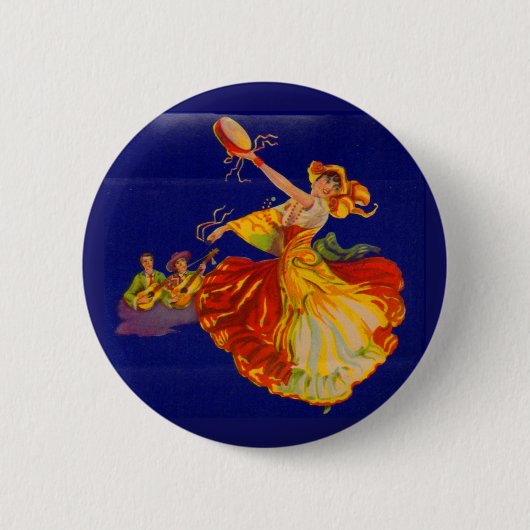 schöne spanische Tänzerin Button (Vorderseite)