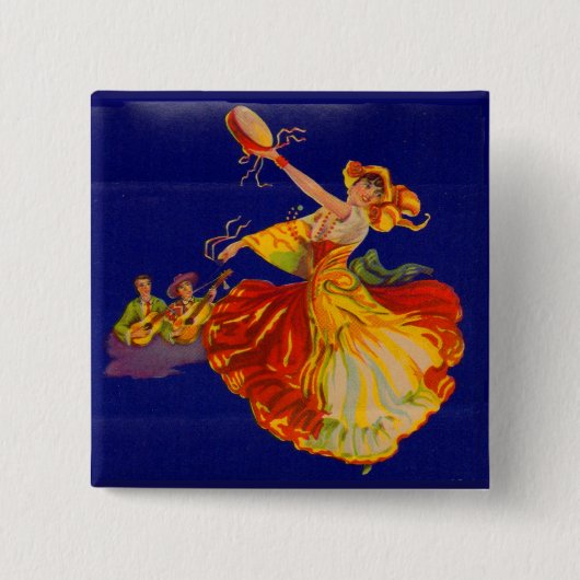 schöne spanische Tänzerin Button (Vorderseite)