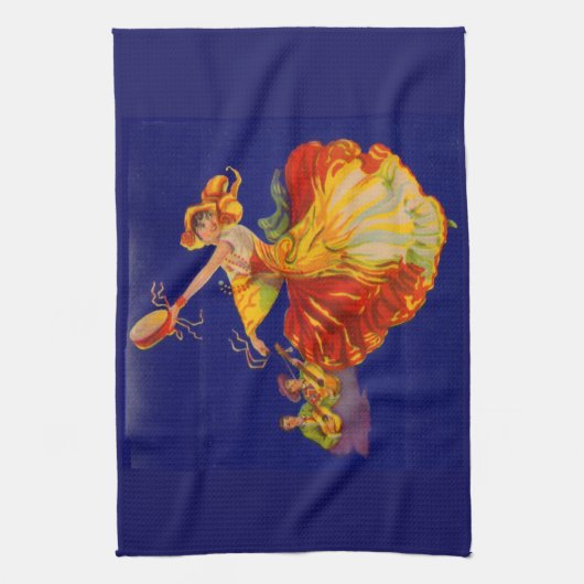 schöne spanische Tänzerin Küchentuch (Vertikal)
