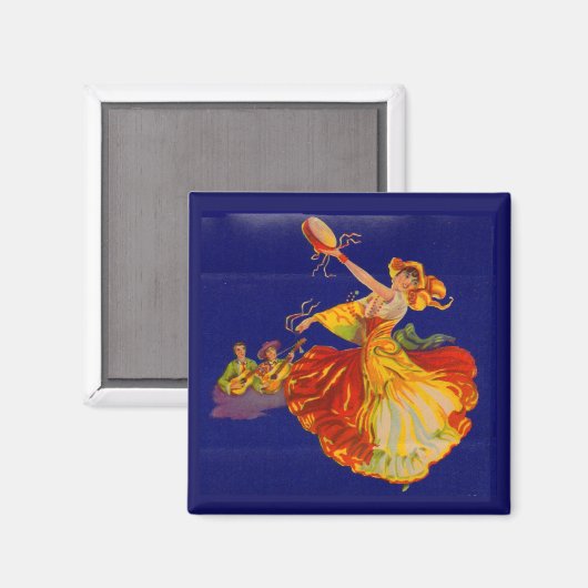 schöne spanische Tänzerin Magnet (Vorderseite/Rückseite)