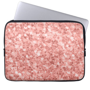 Schöne Sparkle Rose Gold Imitate Glitzer Laptopschutzhülle