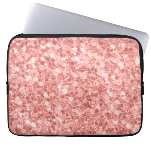 Schöne Sparkle Rose Gold Imitate Glitzer Laptopschutzhülle (Vorderseite)