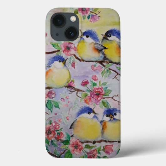 Schöne Sparrows iPhone Case Spring (Rückseite)