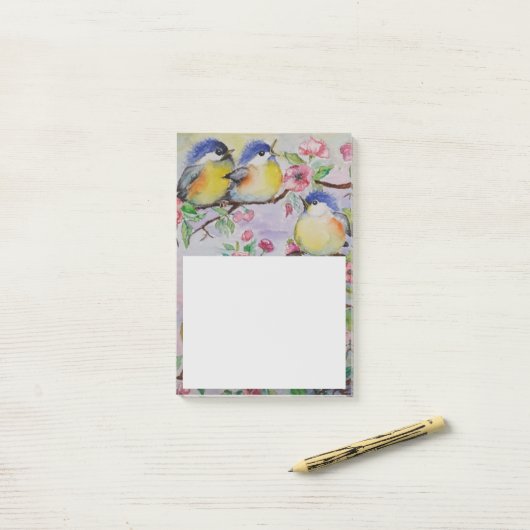 Schöne Sparrows Sticky Notes Little Birds Post-it Klebezettel (Auf Schreibtisch)