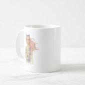 Schöne Sphinx-Katze und Mädchen Kaffeetasse (Vorderseite Links)