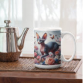 Schöne Sphynx Cat & Blume Kaffeetasse