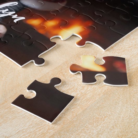 Schöne Sphynx Katze in Weihnachtsmannmütze Puzzle (Seite)