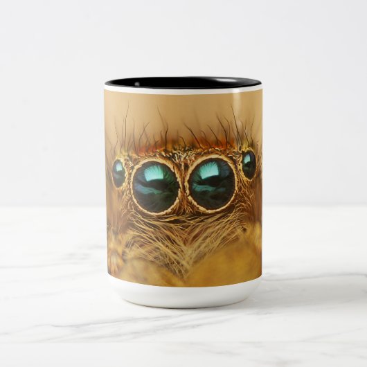 Schöne Spinnen-Augen Zweifarbige Tasse (Mittel)