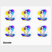 Schöne spirituelle Kunst Lady Meditation Runder Aufkleber (Blatt)