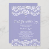 Schöne Spitze Erste Heilige Kommune Einladung (Vorne/Hinten)