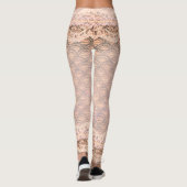 Schöne Spitze perlt Pfirsich rosa Legging Ostern Leggings (Rückseite)
