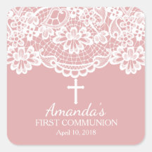 Schöne Spitzen Erste Heilige Kommunion Sticker