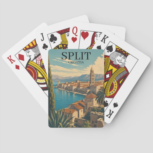 Schöne Split Kroatien Dalmatinische Küste Reise Spielkarten (Rückseite)