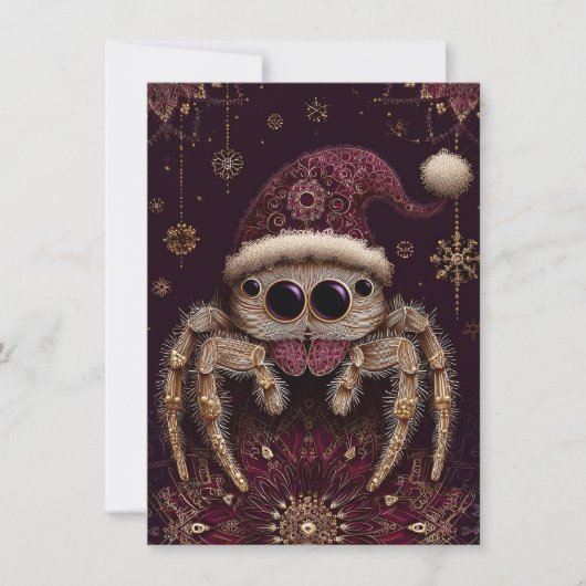 Schöne Springspinnen-Weihnachtskarten Feiertagskarte (Vorderseite)