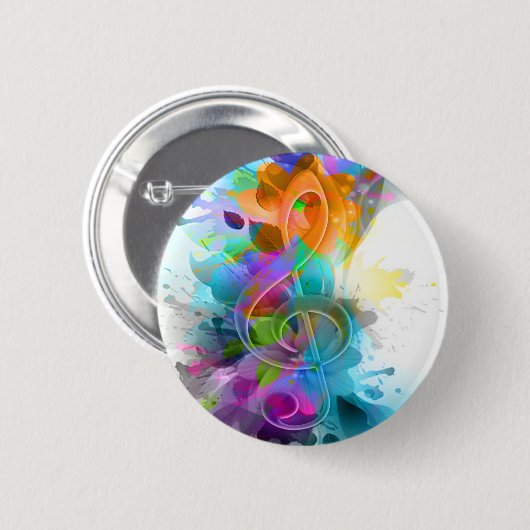 Schöne Spritzer Musiknote Button (Vorne & Hinten)