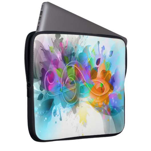 Schöne Spritzer Musiknote Laptopschutzhülle (Vorne Rechts)