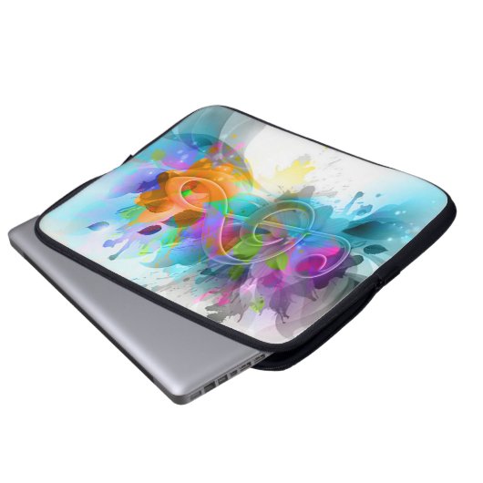Schöne Spritzer Musiknote Laptopschutzhülle (Vorne Knopf)
