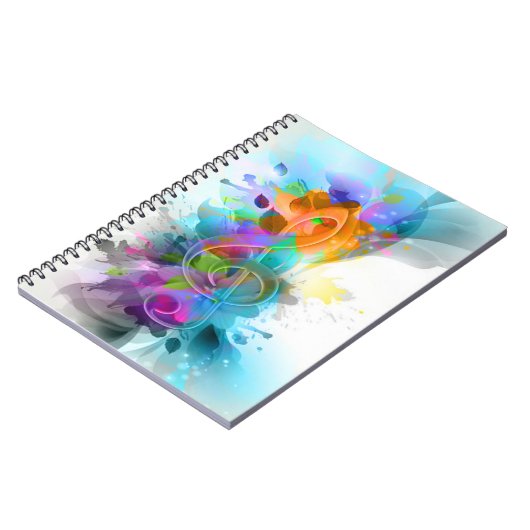 Schöne Spritzer Musiknote Notizblock (Linke Seite)