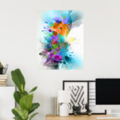 Schöne Spritzer Musiknote Poster (Heimbüro)