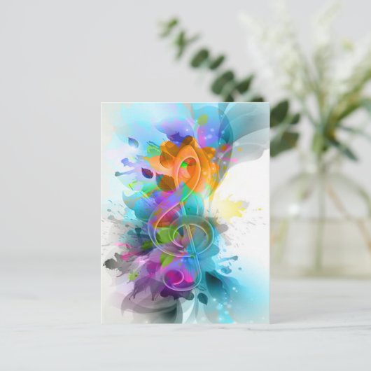 Schöne Spritzer Musiknote Postkarte (Stehend Vorderseite)