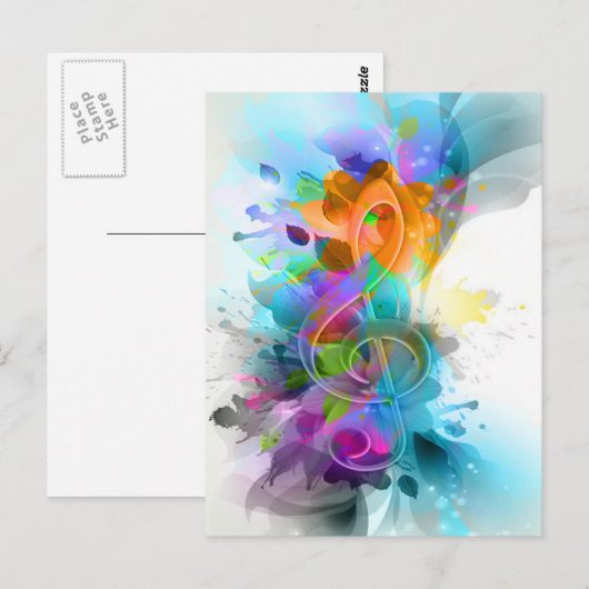 Schöne Spritzer Musiknote Postkarte (Vorne/Hinten)