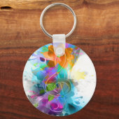 Schöne Spritzer Musiknote Schlüsselanhänger (Vorderseite)