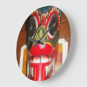 Schöne sri-lankische Kunst der traditionellen Feue Große Wanduhr (Winkel)