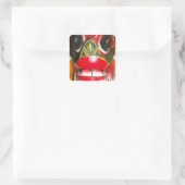 Schöne sri-lankische Kunst der traditionellen Feue Quadratischer Aufkleber (Tasche)