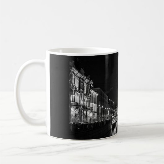 Schöne St. Petersburg Russland Schwarz-Weiß-Tasse Kaffeetasse (Links)