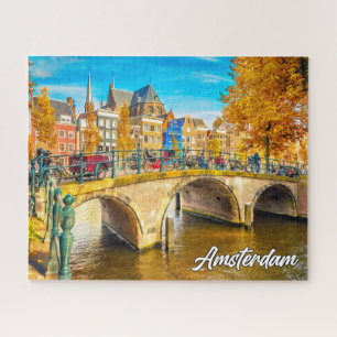 Schöne Stadt Amsterdam, Niederlande Puzzle